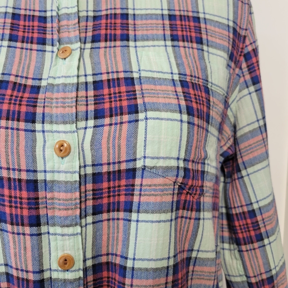 J.Crew Black Label Plaid Button-Up Flannel Shirt Women's Size 8 - Picture 2 of 8